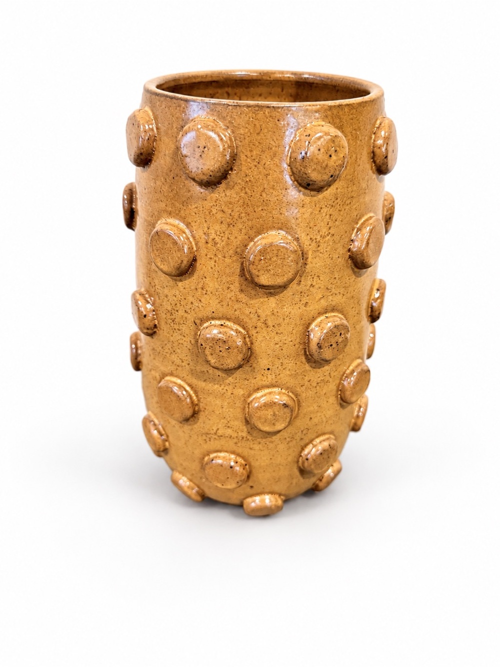 Handcrafted Ceramic Dot Vase - Tan